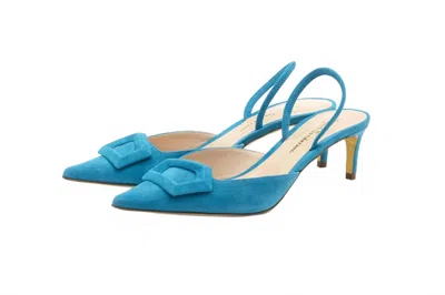 Rupert Sanderson Women's Aminta Blue Suede Slingback Sandal In Scuba