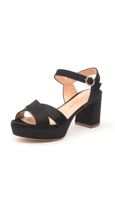 Rupert Sanderson Women's Deidre Fray Crystal Satin Platform In Black