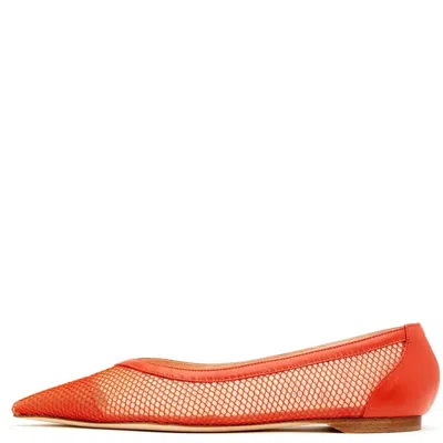 Rupert Sanderson Women's Galilee Pointed Toe Flat In Tangerine In Orange