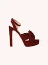 Rupert Sanderson Women's Hellcat Suede Platform In Manor Red In Red