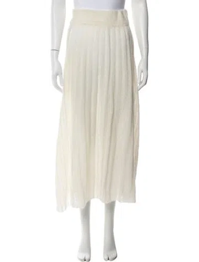 Pre-owned Rus Baby Alpaca Midi Length Skirt In Neutral