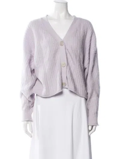 Pre-owned Rus Baby Alpaca V-neck Sweater In Purple
