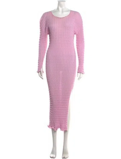 Pre-owned Rus Crew Neck Long Dress In Purple