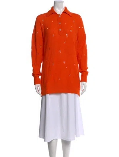 Pre-owned Rus Merino Wool Sweater In Orange