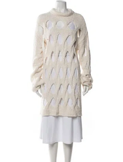 Pre-owned Rus Mock Neck Sweater In Neutrals