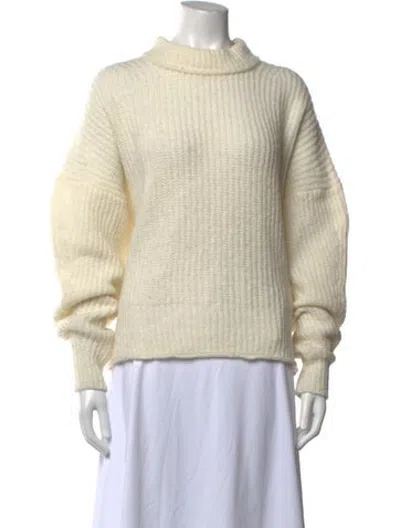 Pre-owned Rus Mock Neck Sweater In Neutrals