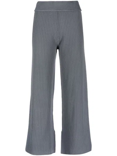 Rus Cropped Rib-knit Trousers In Marengo