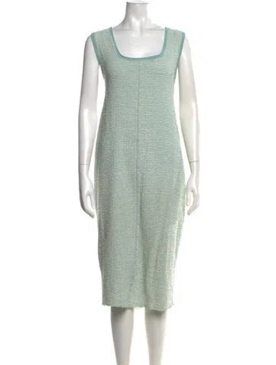 Pre-owned Rus Striped Knee-length Dress In Green