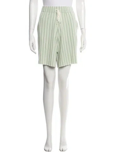 Pre-owned Rus Striped Mini Shorts W/ Tags In Green