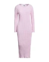 Rus Woman Midi Dress Pink Size M Cotton, Polyamide