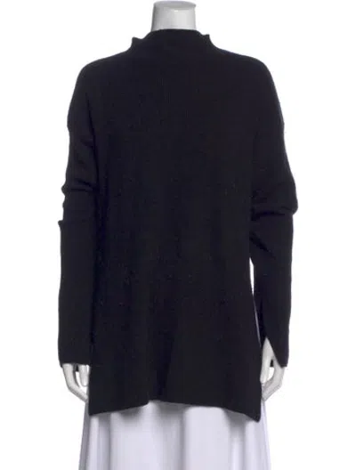 Pre-owned Rus Wool Mock Neck Sweater In Black