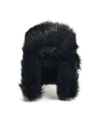 Ruslan Baginskiy 'aviator' Black Faux Fur Beanie