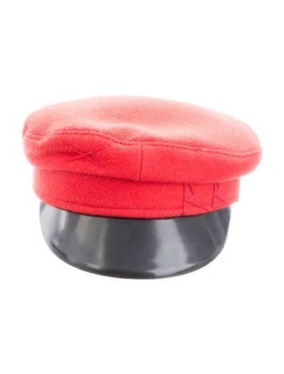 Pre-owned Ruslan Baginskiy Baker Boy Cap In Black/red