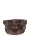 Ruslan Baginskiy Checked Pattern Hat Textured Fabric Bow In Brown