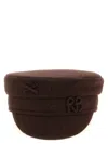 Ruslan Baginskiy Flat Top Short Brim Wool Fabric Hat In Brown