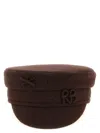 Ruslan Baginskiy Flat Top Short Brim Wool Fabric Hat In Brown
