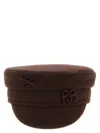 Ruslan Baginskiy Flat Top Short Brim Wool Fabric Hat In Brown