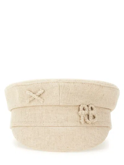 Ruslan Baginskiy Textured Brimmed Hat Embroidered Tonal Accents In Neutral
