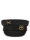 Ruslan Baginskiy Piercing Inspired Baker Boy Cap In Black