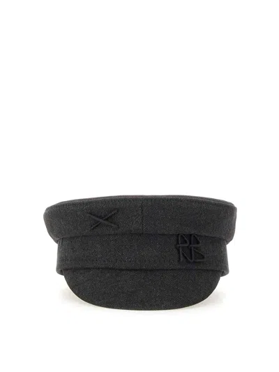 Ruslan Baginskiy Logo Embroidered Newsboy Hat In Black