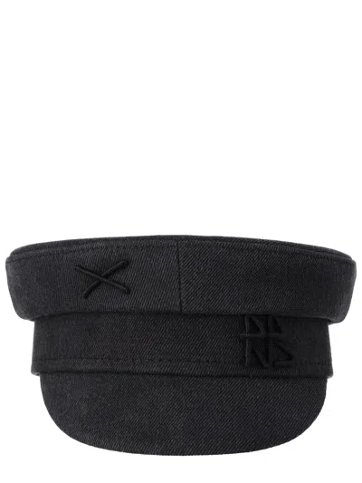 Ruslan Baginskiy Logo Embroidered Newsboy Hat In Black