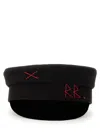 Ruslan Baginskiy Logo Embroidered Newsboy Hat In Black