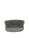 Ruslan Baginskiy Structured Grey Baker Boy Hat With Embellished Emblem In Grey