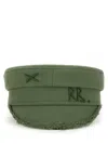 Ruslan Baginskiy Embroidered Baker Boy Hat With Frayed Edge In Grey