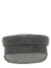 Ruslan Baginskiy Structured Grey Baker Boy Hat With Embellished Emblem In Grey
