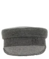 Ruslan Baginskiy Structured Grey Baker Boy Hat With Embellished Emblem In Grey