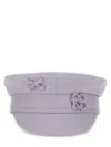 Ruslan Baginskiy Distressed Flat Top Cap With Short Brim In Lilac