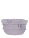 Ruslan Baginskiy Distressed Flat Top Cap With Short Brim In Lilac