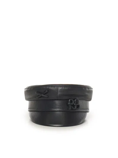 Ruslan Baginskiy Leather Cross-detail Hat In Black
