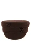 Ruslan Baginskiy Flat Top Short Brim Wool Fabric Hat In Brown