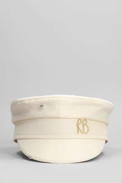 Ruslan Baginskiy Baker Boy Hats In Beige Viscose In Sand