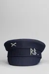 Ruslan Baginskiy Baker Boy Hats In Blue Denim In Blue