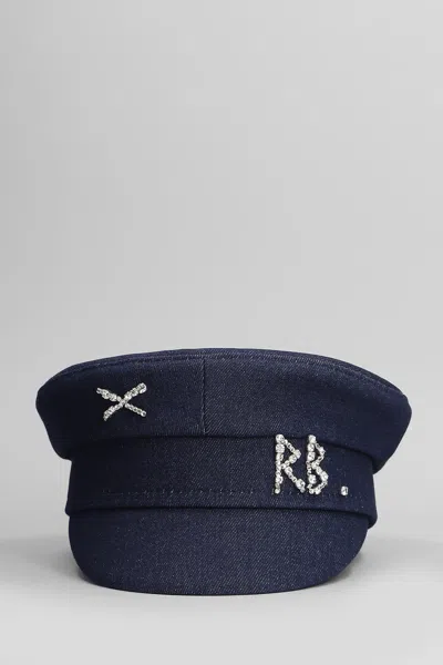 Ruslan Baginskiy Baker Boy Hats In Blue Denim