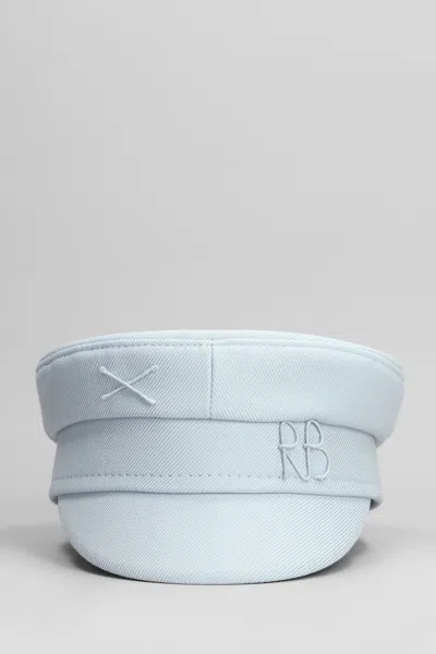 Ruslan Baginskiy Baker Boy Hats In Cyan Wool In Blue