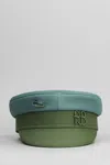 Ruslan Baginskiy Baker Boy Hats In Green Cotton In Multi