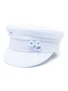 Ruslan Baginskiy Linen Baker Boy Cap With Curved Peak In Blue