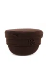 Ruslan Baginskiy Flat Top Short Brim Wool Fabric Hat In Brown