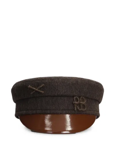 Ruslan Baginskiy Baker Boy Logo-embroidered Baker Boy Hat In Brown