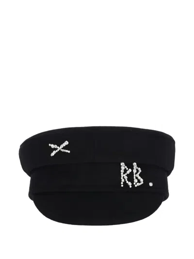 RUSLAN BAGINSKIY BAKER-BOY RHINESTONE-EMBELLISHED HAT