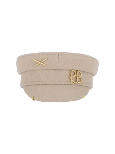 Ruslan Baginskiy Baker Boy Wool Blend Hat Cream