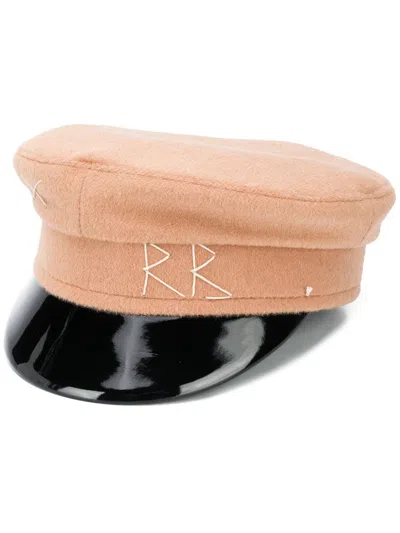Ruslan Baginskiy Logo-embroidered Wool Baker Boy Cap In Neutrals
