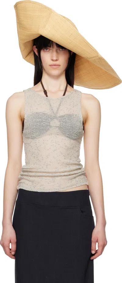 Ruslan Baginskiy Beige Foldable Oversized Beach Hat In Yellow