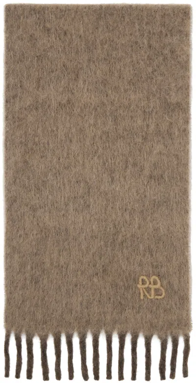 Ruslan Baginskiy Beige Fringed Alpaca-blend Max Scarf