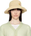 Ruslan Baginskiy Beige Monogram-embellished Bucket Hat In Natural Straw