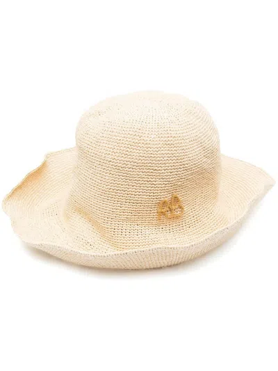 RUSLAN BAGINSKIY BEIGE STRAW HAT
