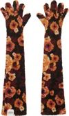 Ruslan Baginskiy Black & Orange Jacquard Faux-fur Gloves In Multi